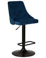 Стул барный 5021_BlackBase-LM JOSEPH BLACK, цвет сиденья синий велюр (MJ9-117), цвет основания черный Dobrin, синий/велюр, ножки/металл/чёрный, размеры - 890*1100***480*540