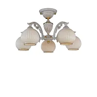 Люстра потолочная PL 9670/5 Reccagni Angelo белая на 5 ламп, основание белое в стиле классический 