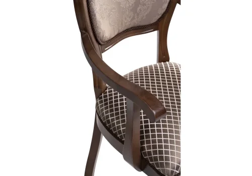 Деревянный стул Лауро орех / шоколад 450647 Woodville, коричневый/ткань, ножки/массив бука/орех, размеры - ****570*600 фото 6