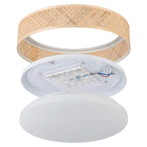 Светильник потолочный LED Luppineria 900464 Eglo белый бежевый на 1 лампу, основание коричневое бежевое в стиле кантри современный фото 4 Светильник потолочный LED Luppineria 900464 Eglo белый бежевый на 1 лампу, основание коричневое бежевое в стиле кантри современный фото 4