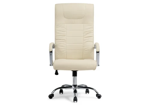 Компьютерное кресло Longer cream 15262 Woodville, бежевый/искусственная кожа, ножки/металл/хром, размеры - *1280***600*660 фото 3
