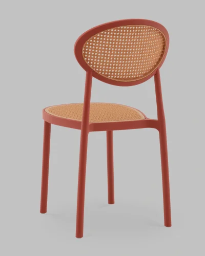 Стул Junie, пластиковый, красный УТ000040847 Stool Group, коричневый/пластик, ножки/металл/красный, размеры - *870**** фото 4