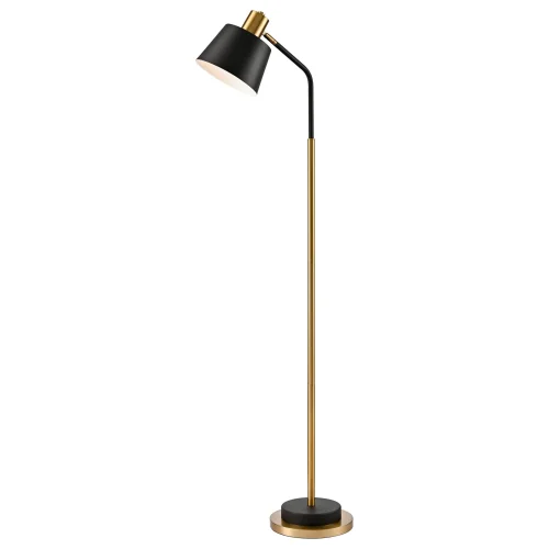 Торшер 480-405-01 Velante для чтения чёрный на 1 лампу, основание чёрное в стиле лофт современный 