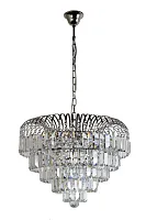 Люстра хрустальная подвесная Sabina E 1.5.46.100 N Arti Lampadari прозрачная на 8 ламп, основание никель в стиле классический 