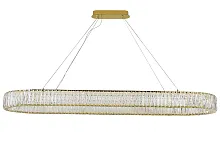 Люстра подвесная LED 8240/140 oval gold Newport прозрачная на 1 лампу, основание золотое в стиле американский современный классический 
