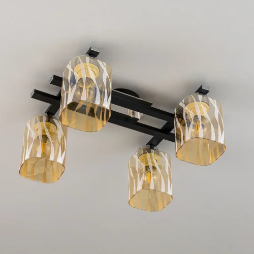 Люстра потолочная Сафари CL145241 Citilux прозрачная на 4 лампы, основание коричневое венге в стиле современный  фото 2