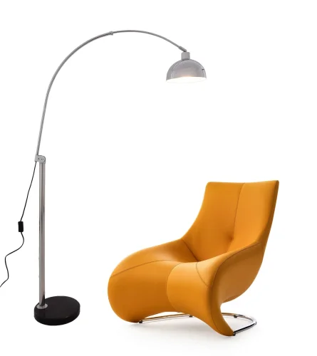 Торшер Masito LDF 5107 Lumina Deco изогнутый серебряный на 1 лампу, основание серебряное в стиле современный фото 2