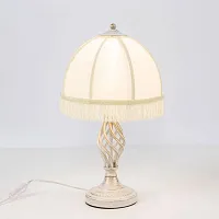Настольная лампа Базель CL407801 Citilux бежевая 1 лампа, основание белое металл в стиле классический кантри 