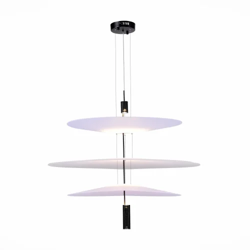 Светильник подвесной LED Isola SL6101.403.01 ST-Luce белый на 1 лампу, основание чёрное в стиле современный минимализм арт-деко 