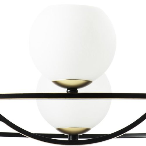 Люстра подвесная Enna 762117 Lightstar белая на 11 ламп, основание чёрное золотое в стиле современный шар фото 6