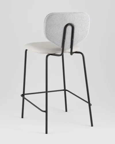 Стул полубарный Masey, серый, с серой экокожей УТ000039583 Stool Group, серый/рогожка, ножки/металл/чёрный, размеры - ***** фото 5