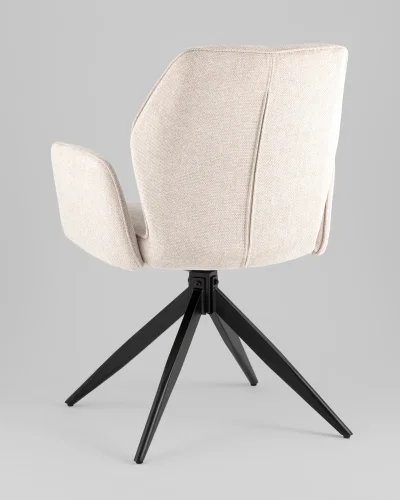 Стул обеденный Helm бежевый УТ000039271 Stool Group, бежевый/рогожка, ножки/металл/чёрный, размеры - *860***590*610 фото 5