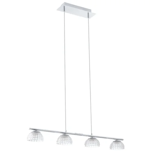 Светильник LED подвесной FROSSINI 92218 Eglo прозрачный на 4 лампы, основание хром серое в стиле современный 