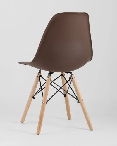 Стул EAMES, коричневый 4шт. (набор) УТ000037606 Stool Group, /, ножки/массив бука/бежевый, размеры - *815***460*530 фото 6