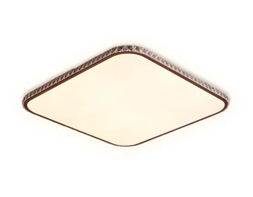 Светильник потолочный LED с пультом Orbital Crystal FF76 Ambrella light белый 1 лампа, основание коричневое в стиле современный хай-тек тарелка с пультом квадраты фото 2