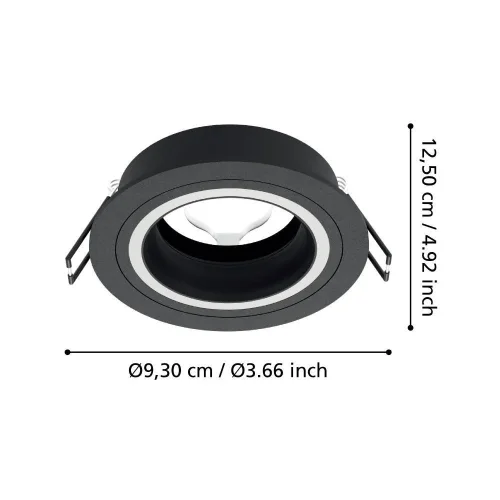 Светильник точечный Carosso 900815 Eglo чёрный 1 лампа, основание чёрное в стиле лофт современный  фото 4