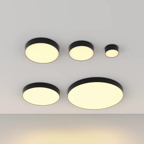 Светильник накладной LED Zon C032CL-12W2.7K-RD-B Maytoni белый на 1 лампу, основание чёрное в стиле современный хай-тек круглый фото 6