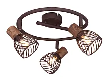 Спот с 3 лампами лофт Isabelle 54817-3 Globo коричневый E14 в стиле кантри лофт 