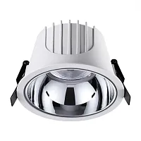 Светильник точечный LED Knof 358697 Novotech белый хром 1 лампа, основание белое в стиле современный 