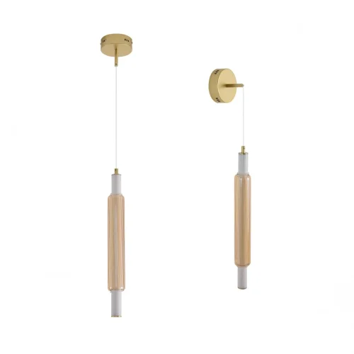 Светильник подвесной LED Trendy 8259/15WCL Lumion янтарный на 1 лампу, основание золотое в стиле современный Светильник подвесной LED Trendy 8259/15WCL Lumion янтарный на 1 лампу, основание золотое в стиле современный