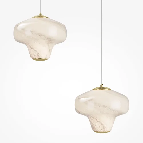 Светильник подвесной LED Sirocco MOD359PL-L17BS3K Maytoni белый на 3 лампы, основание латунь в стиле современный каскад фото 5