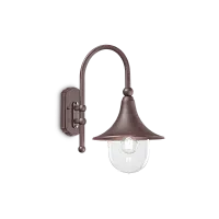 Настенный светильник CIMA AP1 COFFEE Ideal Lux уличный IP43 коричневый 1 лампа, плафон прозрачный в стиле современный E27