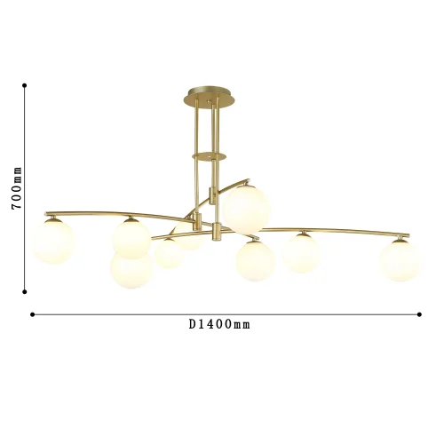 Люстра подвесная Equilibrium 4039-9P Favourite белая на 9 ламп, основание золотое в стиле современный  фото 3