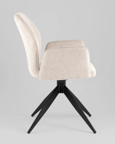 Стул обеденный Helm бежевый УТ000039271 Stool Group, бежевый/рогожка, ножки/металл/чёрный, размеры - *860***590*610 фото 3
