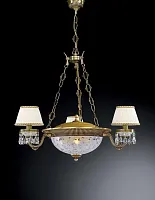 Люстра подвесная  L 6400/3+3 Reccagni Angelo белая на 6 ламп, основание античное бронза в стиле классический 