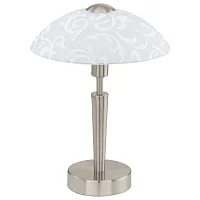 Настольная лампа SOLO 91238 Eglo белая 1 лампа, основание никель серое металл в стиле современный 