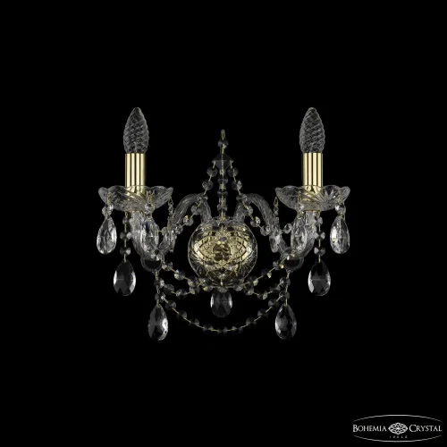Бра 1411B/2/160 G Bohemia Ivele Crystal без плафона на 2 лампы, основание золотое в стиле классический sp