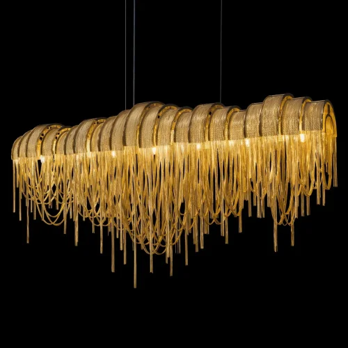 Люстра подвесная Volver 10404/1150L GD LOFT IT золотая на 7 ламп, основание золотое в стиле арт-деко цепочки фото 14