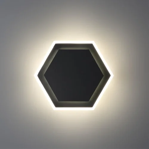 Настенный светильник уличный LED Smena 359163 Novotech уличный IP54 чёрный на 1 лампу, плафон чёрный в стиле хай-тек современный LED фото 5