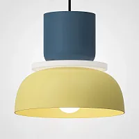 Светильник подвесной ILO D29 blue/yellow 179677-26 ImperiumLoft серый 1 лампа, основание жёлтое в стиле современный 