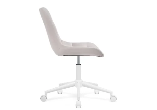 Компьютерное кресло Честер молочный / белый 572562 Woodville, молочный/велюр, ножки/металл/белый, размеры - *920***490*600 фото 4