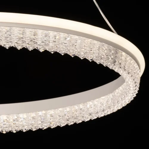 Светильник подвесной LED с пультом Ральф 675016201 DeMarkt прозрачный на 1 лампу, основание белое в стиле кольца с пультом фото 4