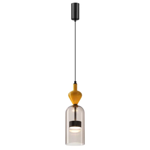 Светильник подвесной LED Palleta 5046/12LB Odeon Light бежевый коричневый 1 лампа, основание чёрное в стиле современный  фото 3