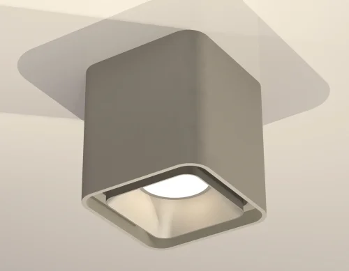 Светильник накладной XS7842003 Ambrella light серый 1 лампа, основание серое в стиле хай-тек современный квадратный фото 3