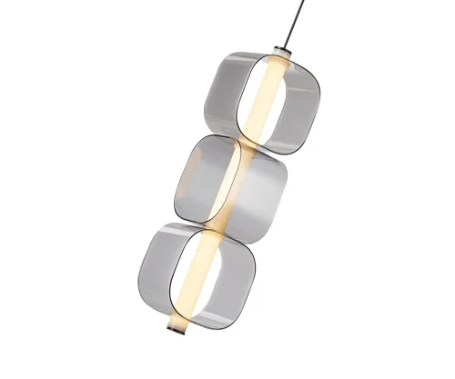Светильник подвесной LED Лания 08493-1A,19(16) Kink Light дымчатый серый на 1 лампу, основание чёрное в стиле современный фото 2