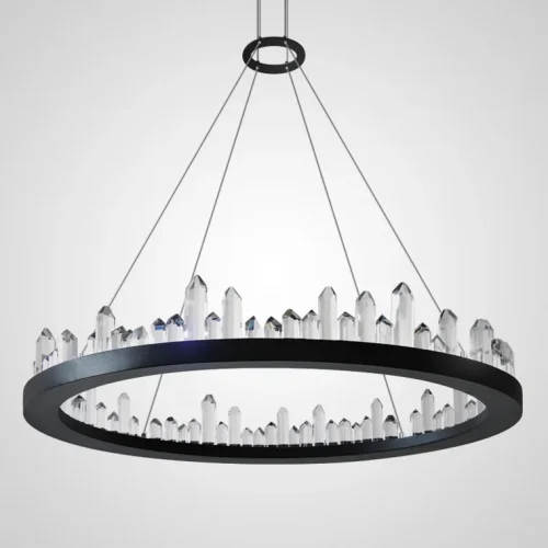 Светильник подвесной LED Quartz 101946-26 ImperiumLoft прозрачный 1 лампа, основание чёрное в стиле современный 