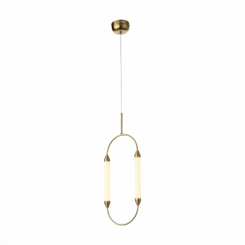 Светильник подвесной LED Olbia SL6004.303.02 ST-Luce белый на 2 лампы, основание латунь в стиле современный 