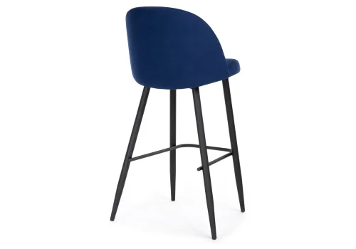 Барный стул Сондре темно-синий / черный  504192 Woodville, синий/велюр, ножки/металл/чёрный, размеры - ****500*600 фото 4