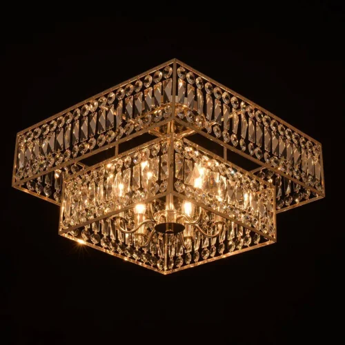 Люстра потолочная хрустальная Монарх 121012006 MW-Light прозрачная на 6 ламп, основание золотое в стиле классический  фото 2