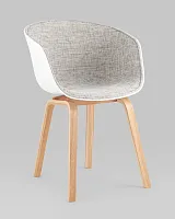 Кресло LIBRA, серый, деревян. ножки УТ000036975 Stool Group, серый/ткань, ножки/дерево/бежевый коричневый, размеры - *780***540*530мм