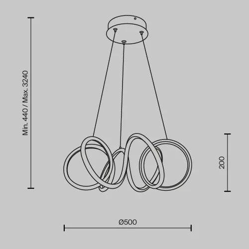 Люстра подвесная LED Curve MOD241PL-L60BSK Maytoni латунь на 1 лампу, основание латунь в стиле современный хай-тек фото 2
