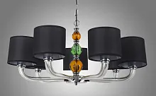 Люстра подвесная Liberi E 1.1.7 N Arti Lampadari чёрная на 7 ламп, основание никель в стиле современный 