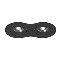 Светильник точечный Intero 16 Double Round i6270707 Lightstar чёрный 2 лампы, основание чёрное в стиле хай-тек современный 