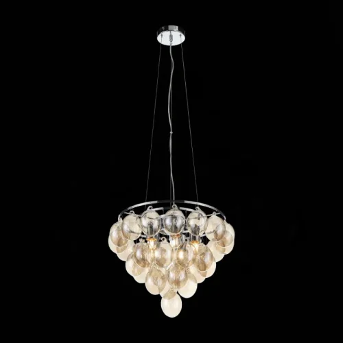 Люстра подвесная Sospiro SL432.203.05 ST-Luce янтарная на 5 ламп, основание хром в стиле современный фото 3
