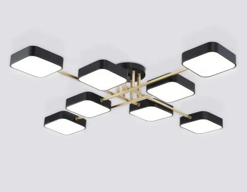 Люстра потолочная LED FL516348 Ambrella light чёрная на 1 лампу, основание чёрное в стиле хай-тек фото 3