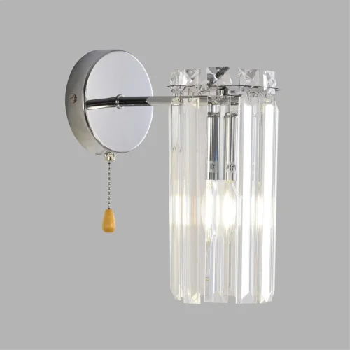 Бра с выключателем Favla 8348/1W Lumion прозрачный на 1 лампу, основание хром в стиле классический фото 4 Бра с выключателем Favla 8348/1W Lumion прозрачный на 1 лампу, основание хром в стиле классический фото 4